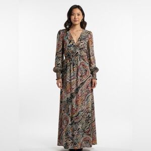Elegant Paisley Maxi Dress